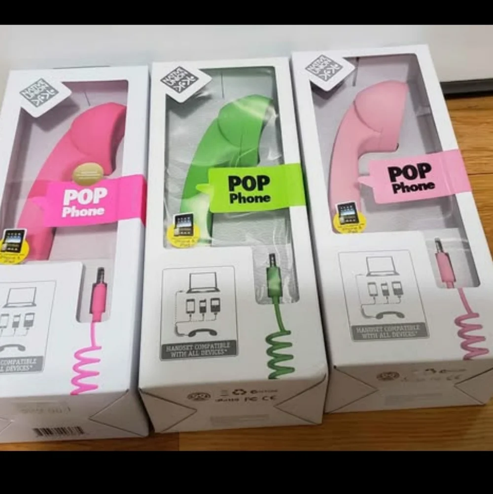 Retro Handset - Pink/Pink-Light & Green Options. One Set of 3 X $25.00